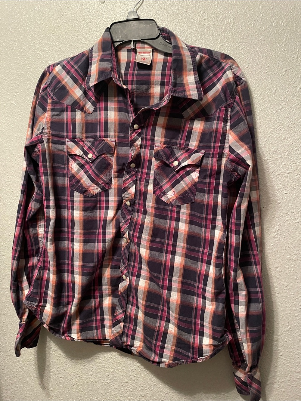 Vintage True Religion Plaid Button-Down Shirt